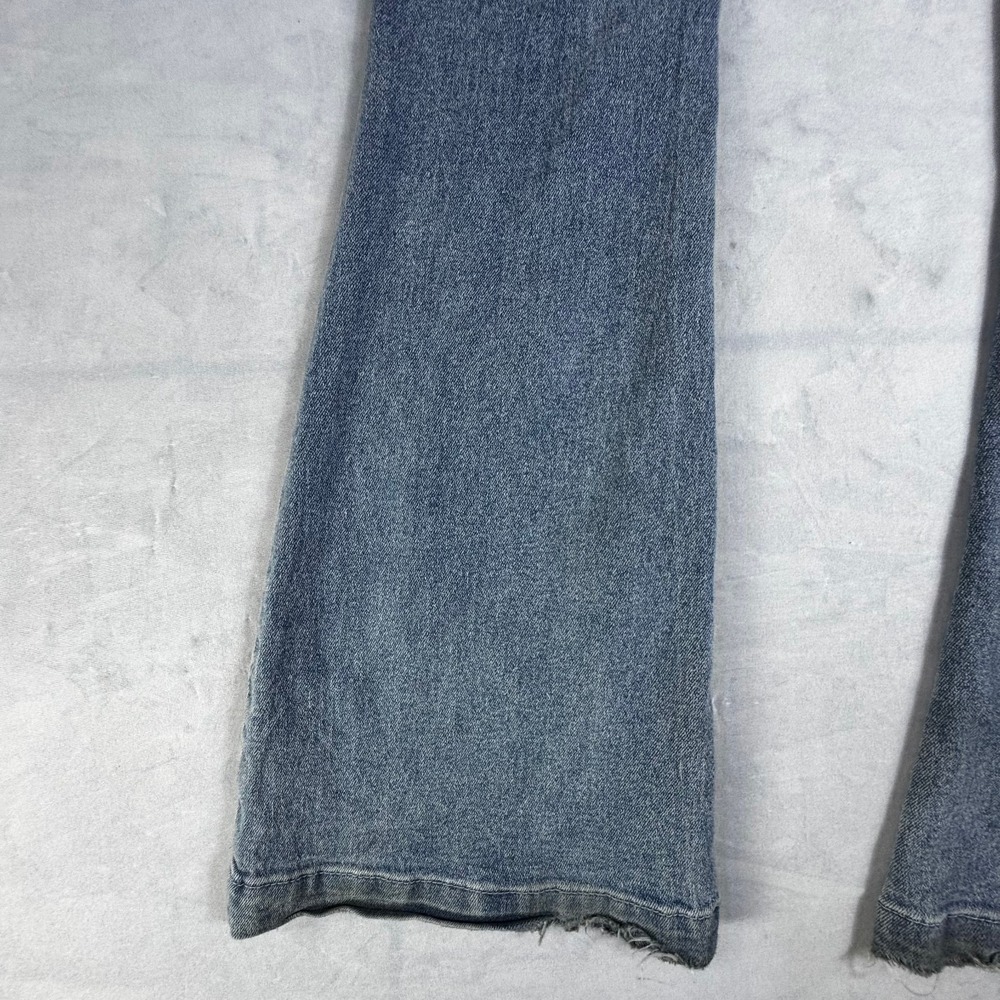 Crest Premium Womens Flared Bootcut Jeans Blue Denim Stretch Whisker 5-Pocket 1 - Picture 13 of 16